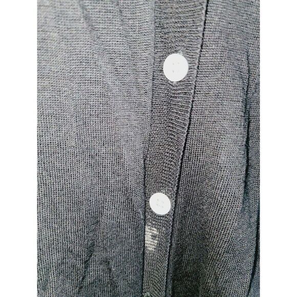 Alfani 1X Cardigan Sweater Black Knit 3/4 Sleeves Button Front Ltwt Rayon/Cotton - Picture 6 of 7